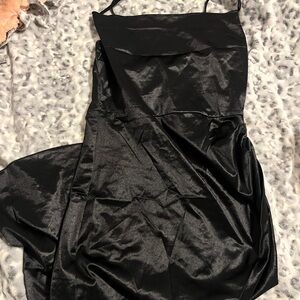 Elegant Black Satin Dress